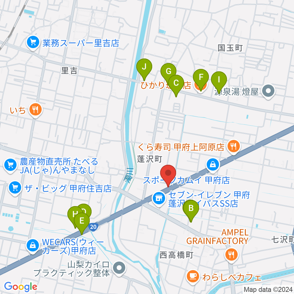 ボデガースタジオ周辺のカフェ一覧地図