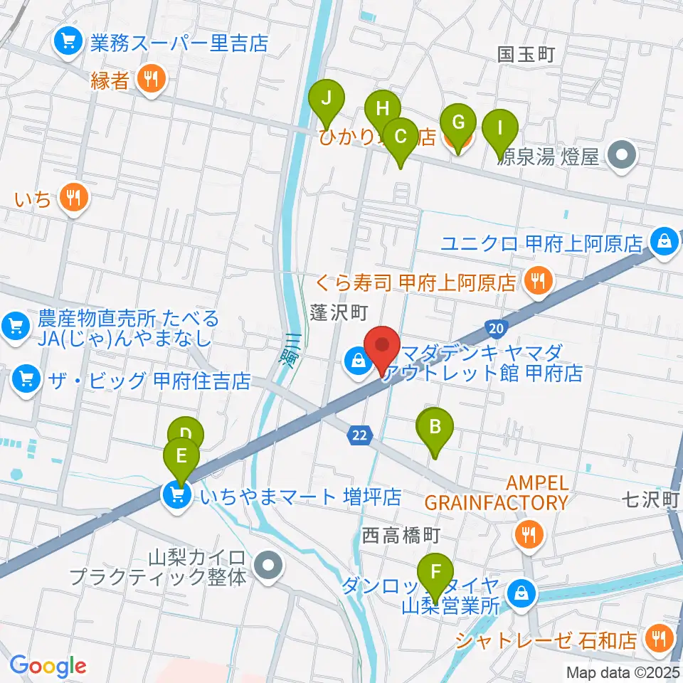 ボデガースタジオ周辺のカフェ一覧地図