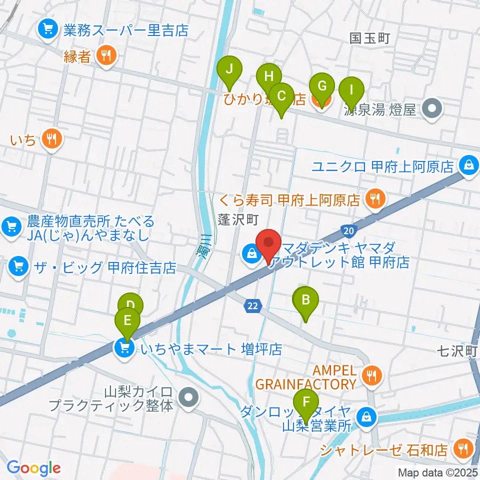 ボデガースタジオ周辺のカフェ一覧地図