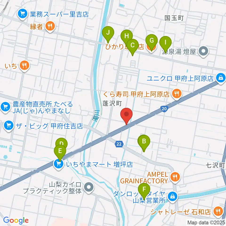 ボデガースタジオ周辺のカフェ一覧地図