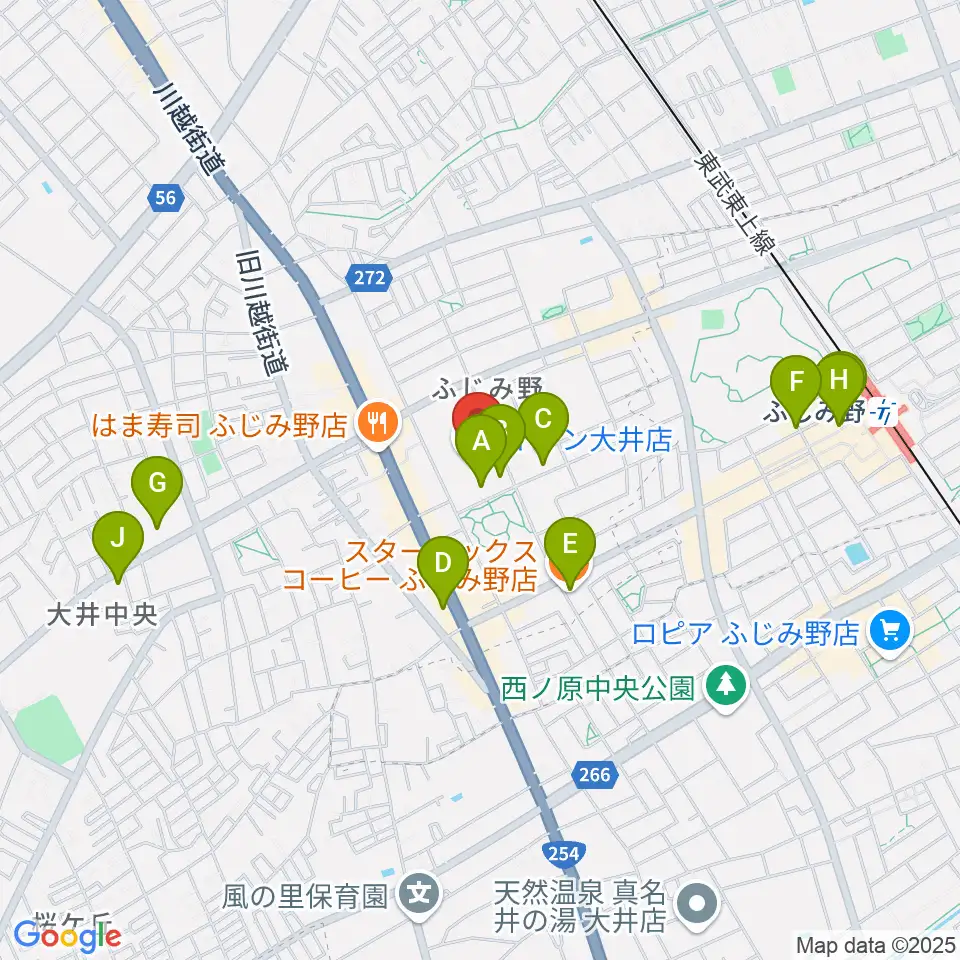 イオンシネマ大井周辺のカフェ一覧地図