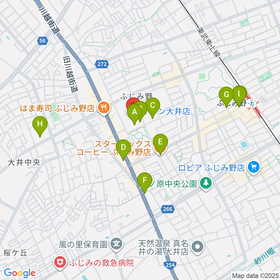 イオンシネマ大井周辺のカフェ一覧地図