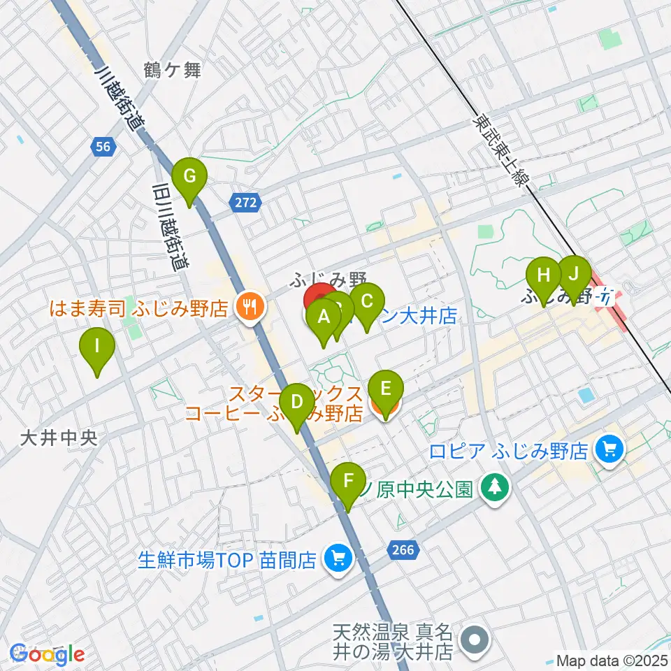 イオンシネマ大井周辺のカフェ一覧地図