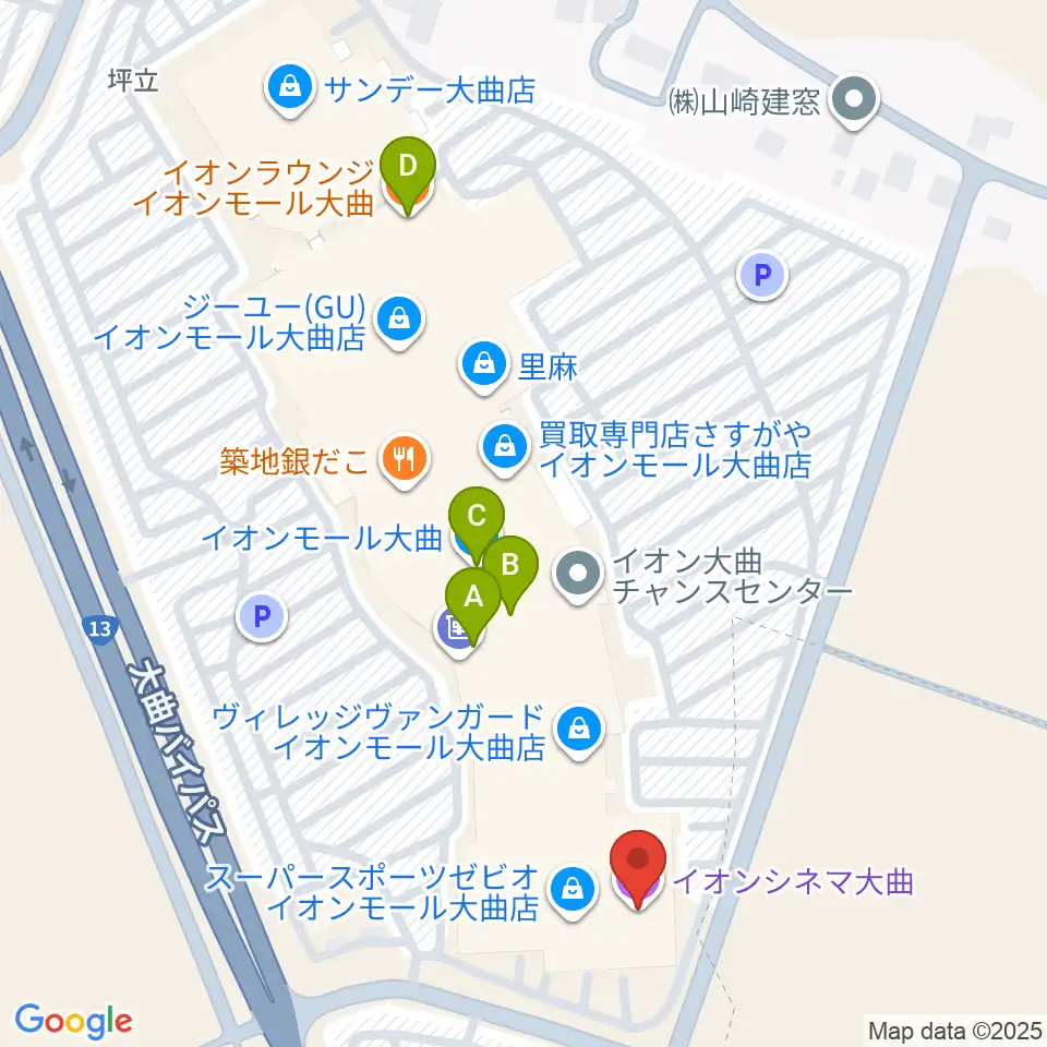 イオンシネマ大曲周辺のカフェ一覧地図