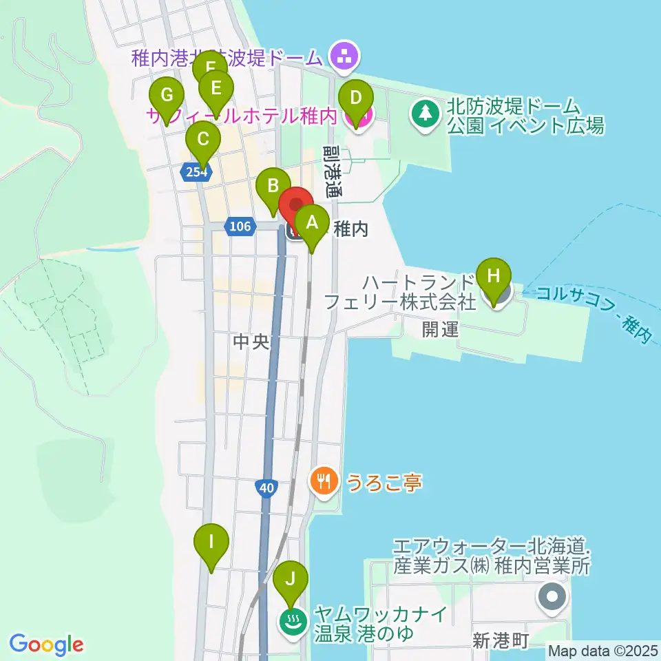T・ジョイ稚内周辺のカフェ一覧地図