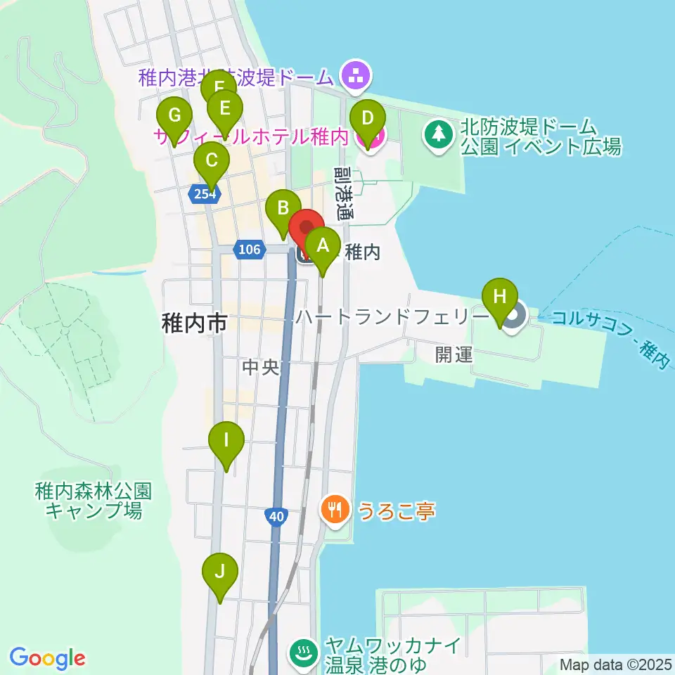 T・ジョイ稚内周辺のカフェ一覧地図