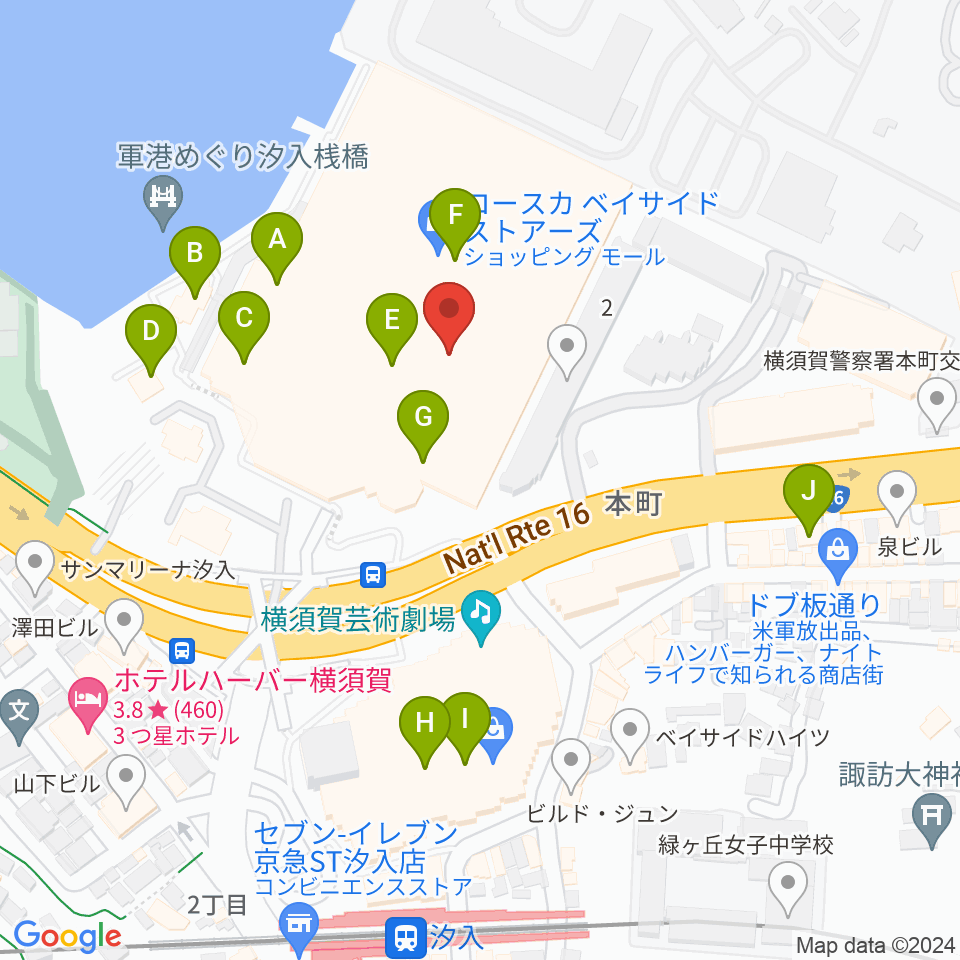 横須賀HUMAXシネマズ周辺のカフェ一覧地図