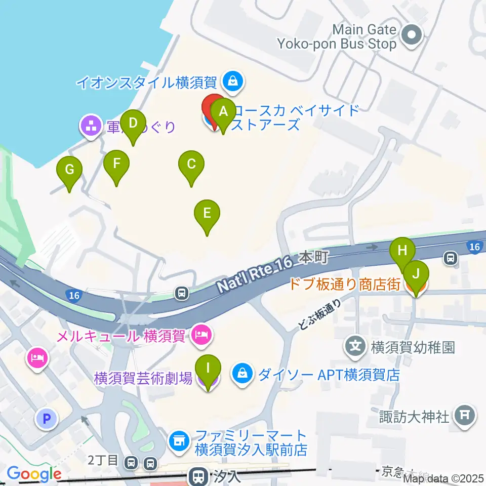 横須賀HUMAXシネマズ周辺のカフェ一覧地図
