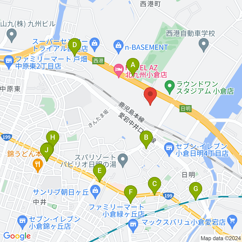 シネマワールド小倉周辺のカフェ一覧地図