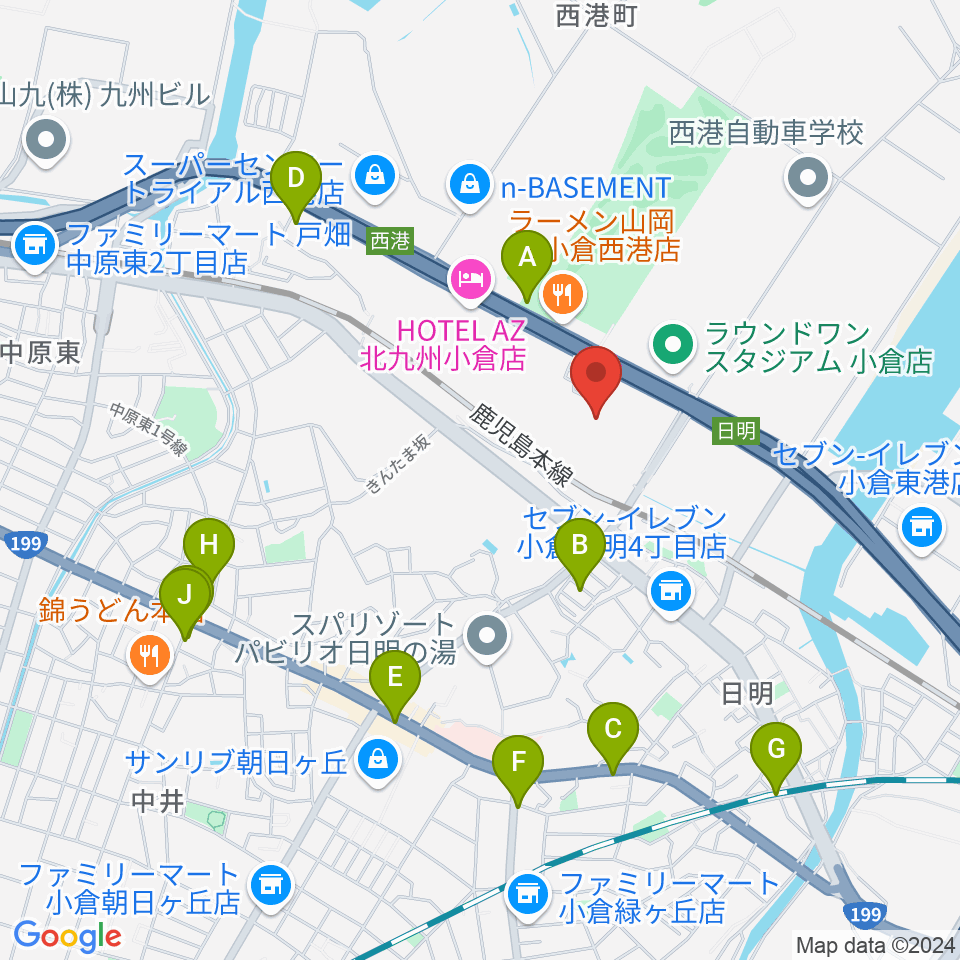 シネマワールド小倉周辺のカフェ一覧地図