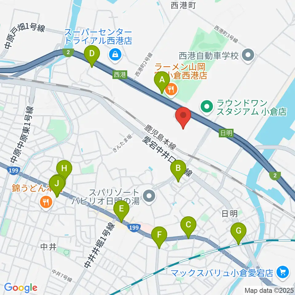 シネマワールド小倉周辺のカフェ一覧地図