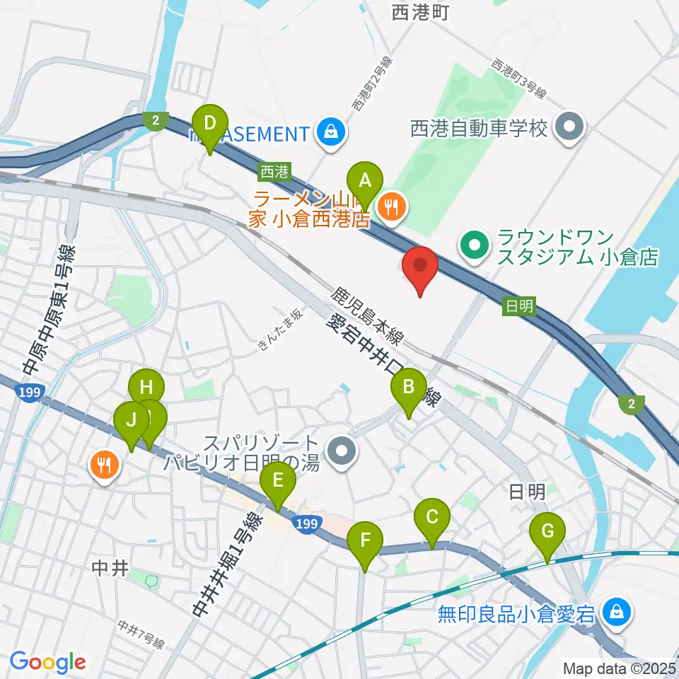 シネマワールド小倉周辺のカフェ一覧地図