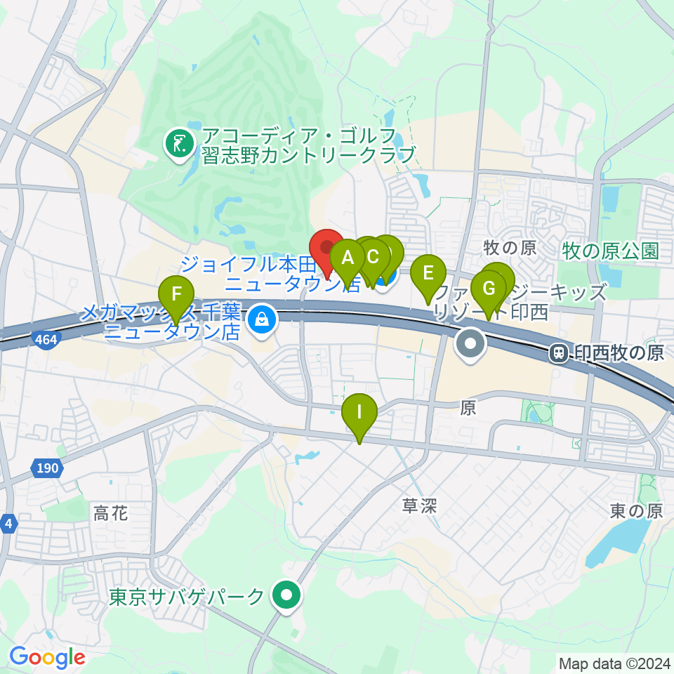 USシネマ千葉ニュータウン周辺のカフェ一覧地図