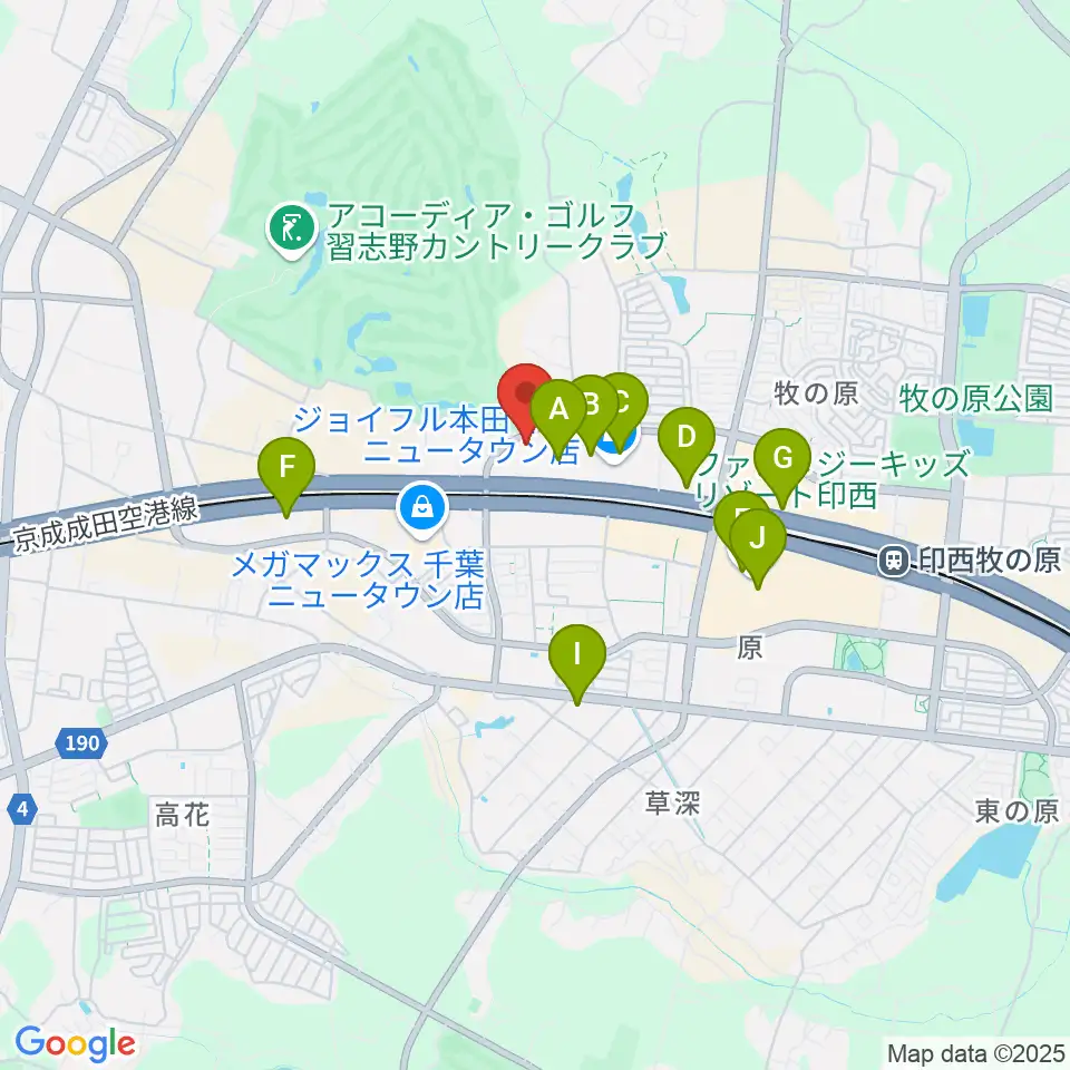 USシネマ千葉ニュータウン周辺のカフェ一覧地図