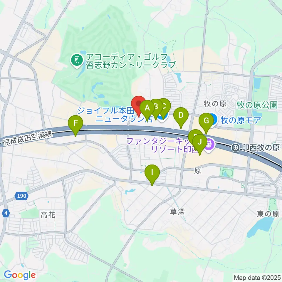 USシネマ千葉ニュータウン周辺のカフェ一覧地図