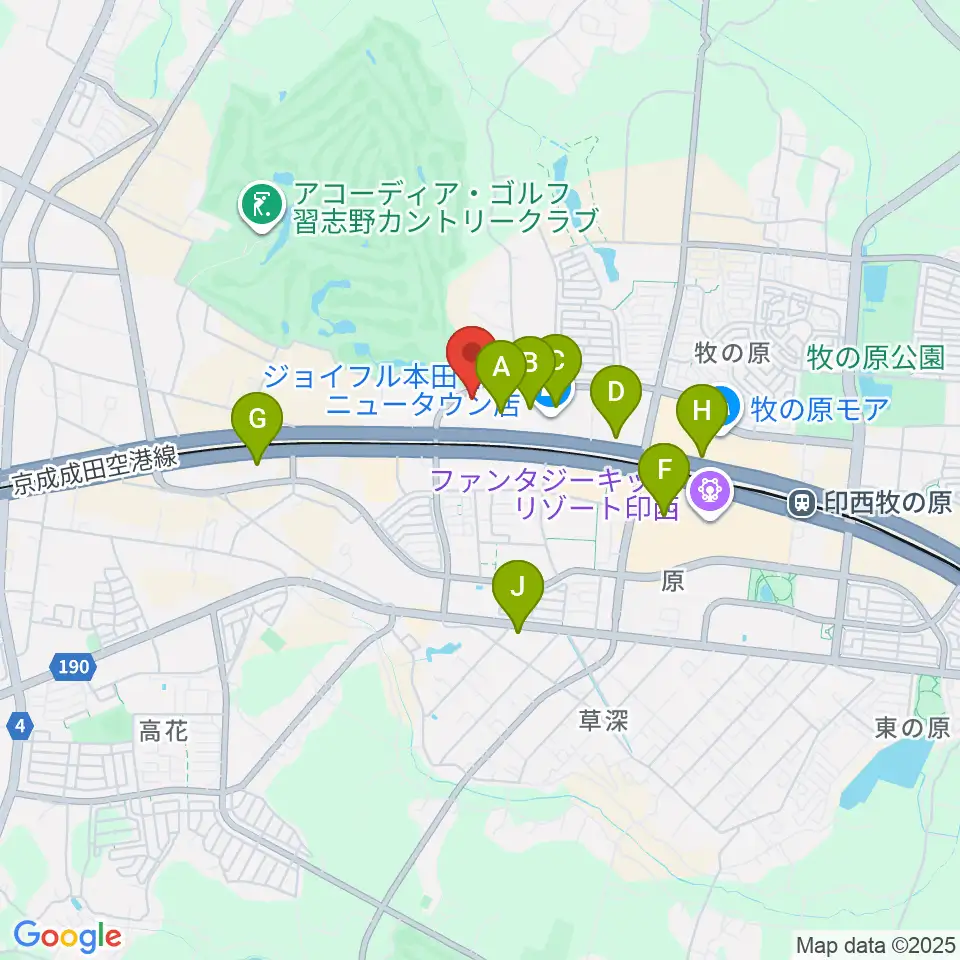 USシネマ千葉ニュータウン周辺のカフェ一覧地図