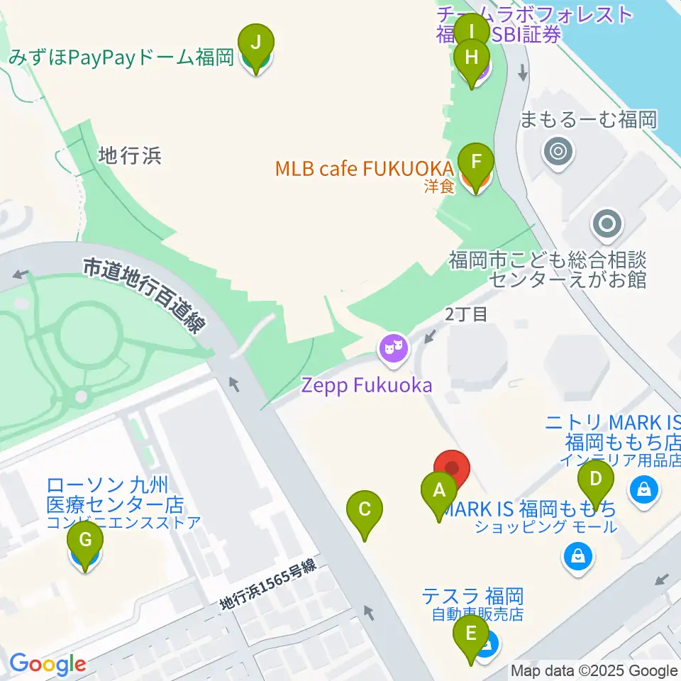 ユナイテッド・シネマ福岡ももち周辺のカフェ一覧地図