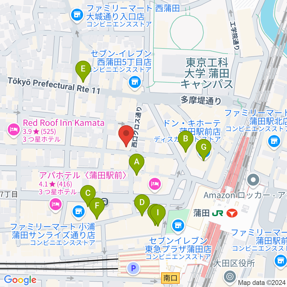 KAMATAぶらぶら周辺のカフェ一覧地図