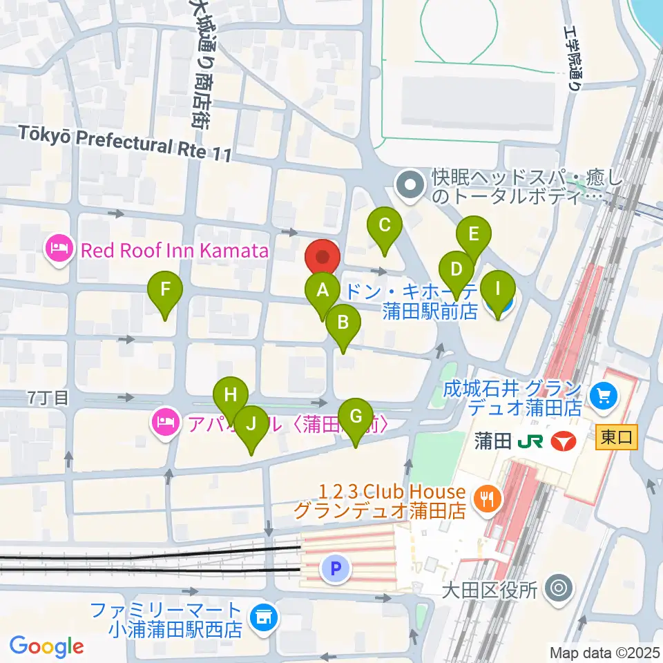 KAMATAぶらぶら周辺のカフェ一覧地図