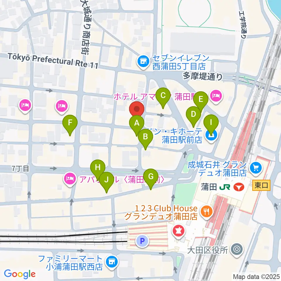 KAMATAぶらぶら周辺のカフェ一覧地図