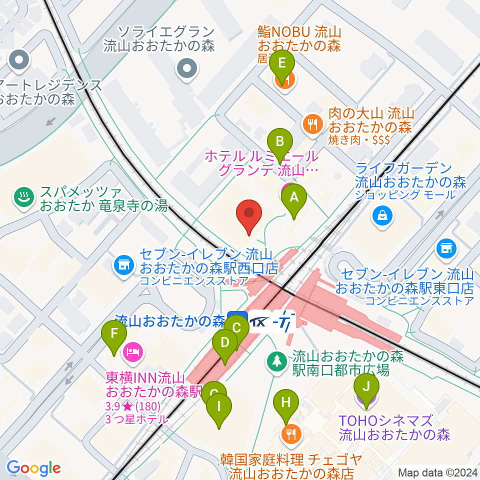 スターツおおたかの森ホール周辺のカフェ一覧地図