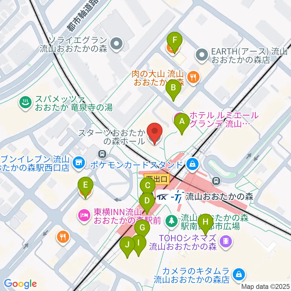 スターツおおたかの森ホール周辺のカフェ一覧地図