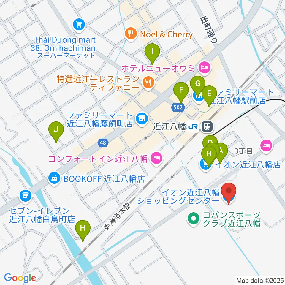 イオンシネマ近江八幡周辺のカフェ一覧地図