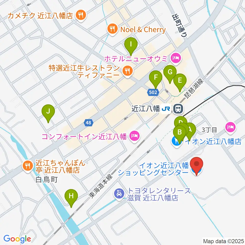 イオンシネマ近江八幡周辺のカフェ一覧地図