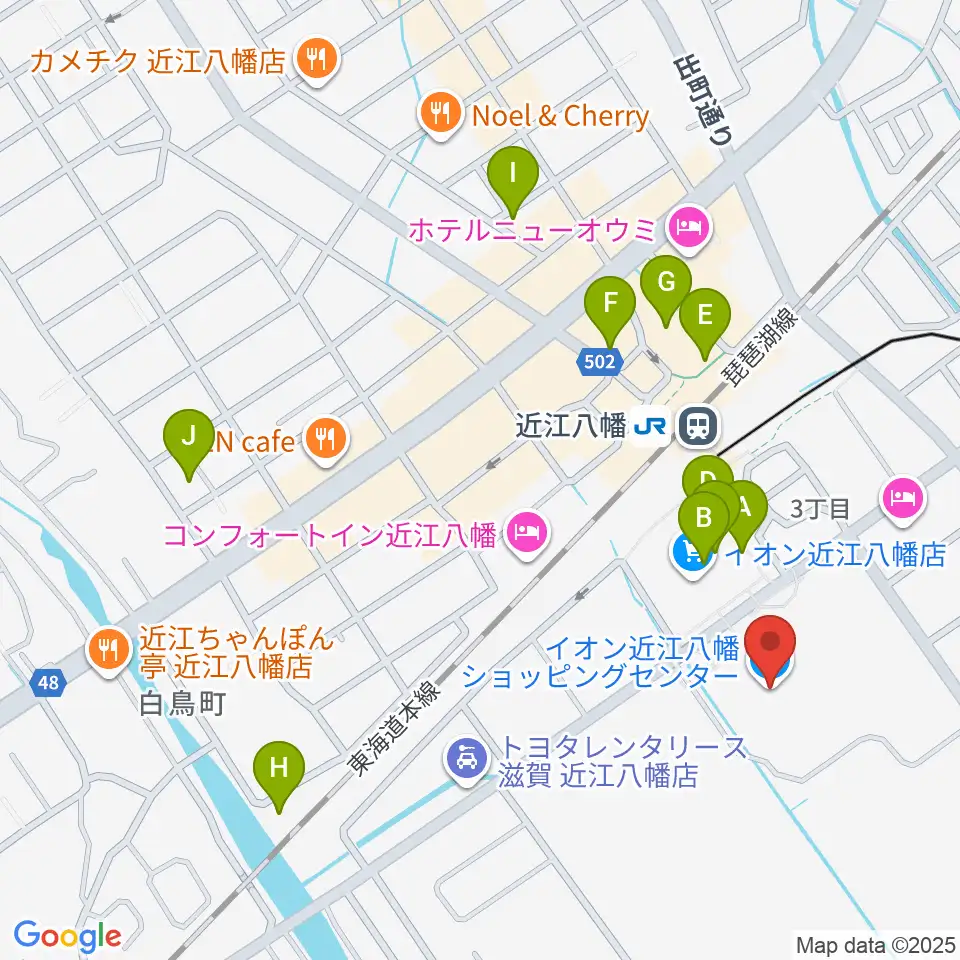 イオンシネマ近江八幡周辺のカフェ一覧地図