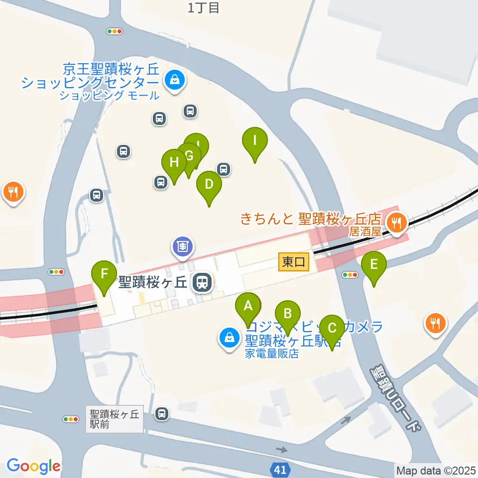 せいせきアウラホール周辺のカフェ一覧地図