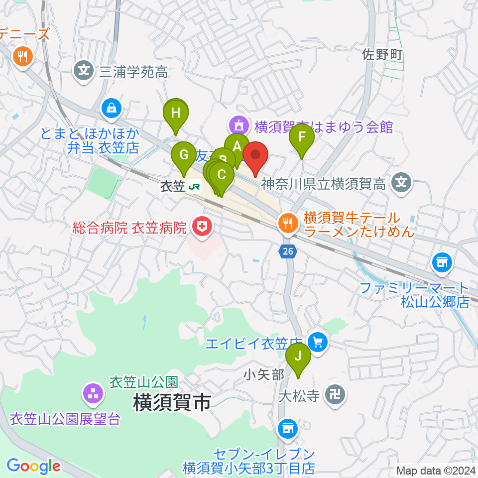 スタジオバックビート周辺のカフェ一覧地図