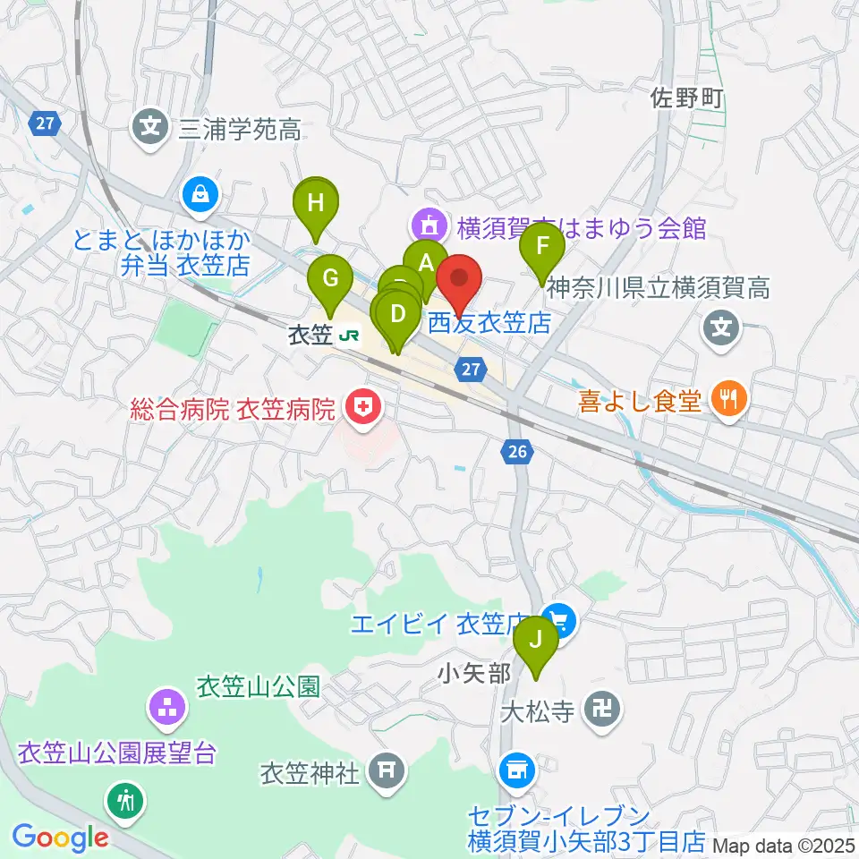 スタジオバックビート周辺のカフェ一覧地図