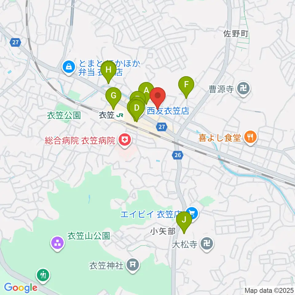 スタジオバックビート周辺のカフェ一覧地図
