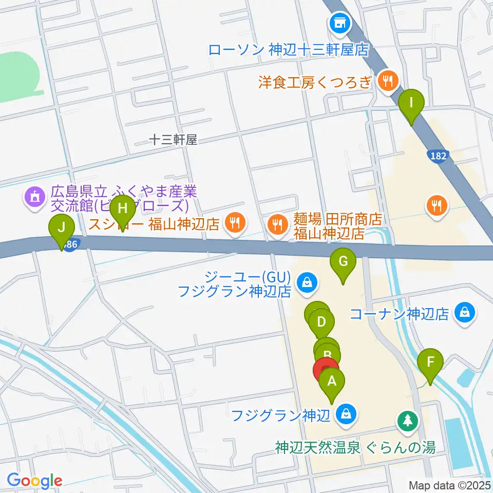 福山エーガル8シネマズ周辺のカフェ一覧地図