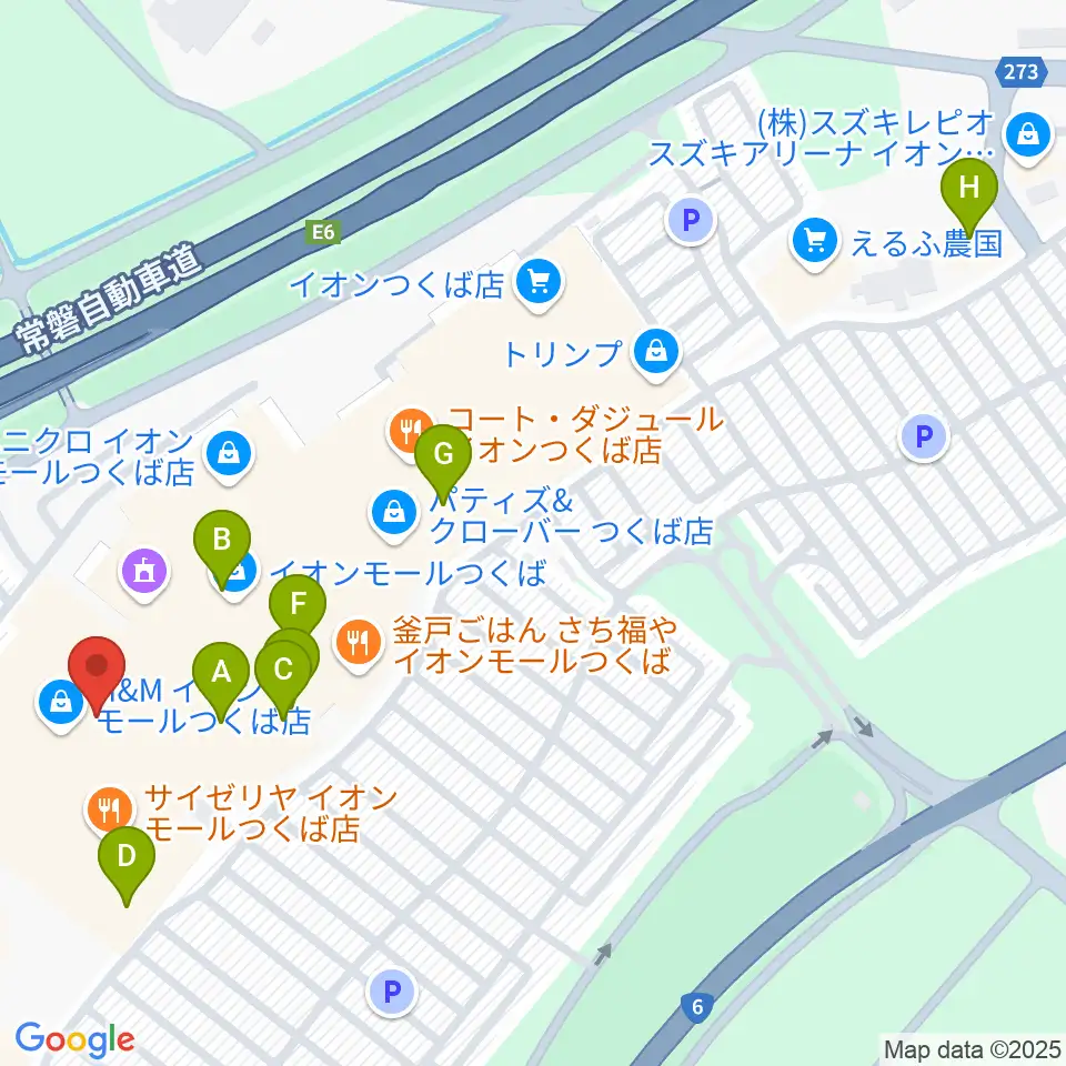 ウインズ・ユーつくば店周辺のカフェ一覧地図