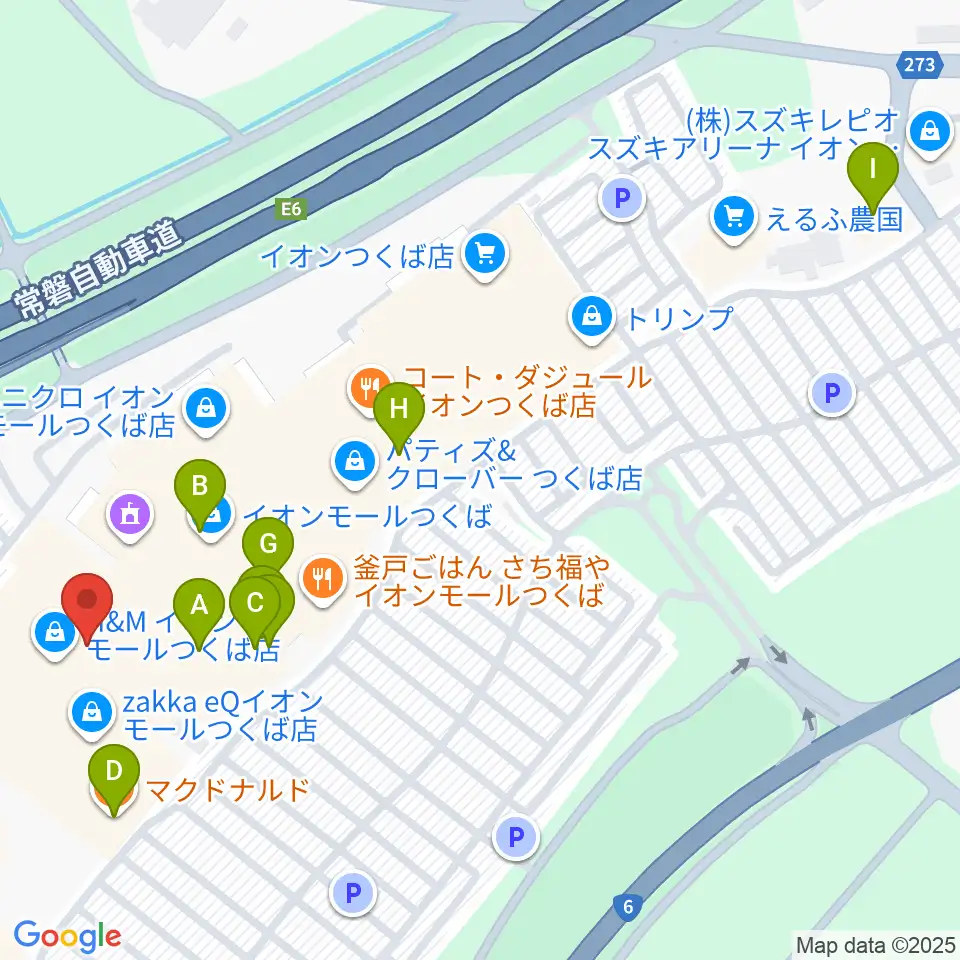 ウインズ・ユーつくば店周辺のカフェ一覧地図