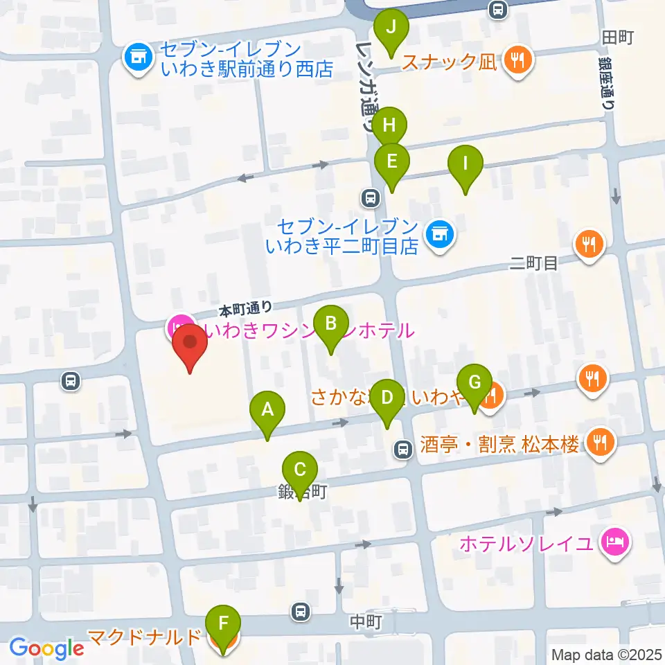 ウインズ・ユーいわき店周辺のカフェ一覧地図