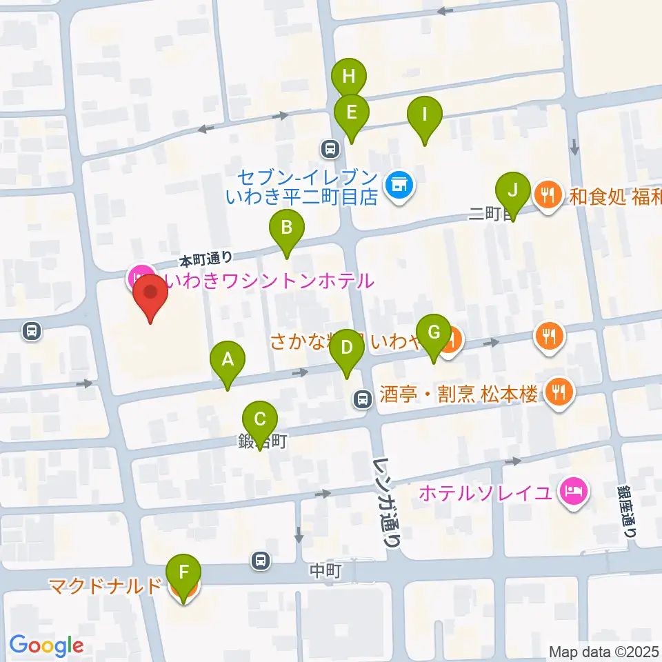 ウインズ・ユーいわき店周辺のカフェ一覧地図