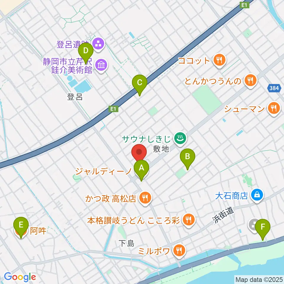 音楽天国・静岡駿河店周辺のカフェ一覧地図