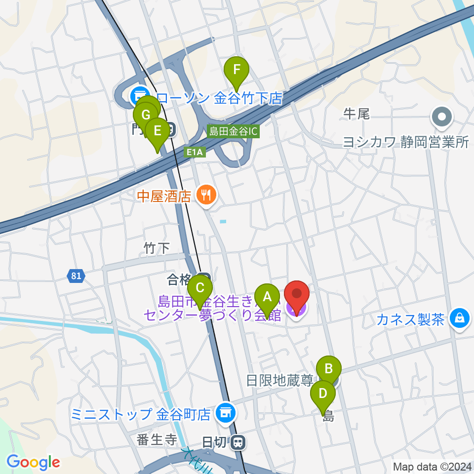 夢づくり会館周辺のカフェ一覧地図