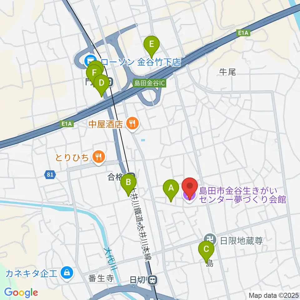 夢づくり会館周辺のカフェ一覧地図