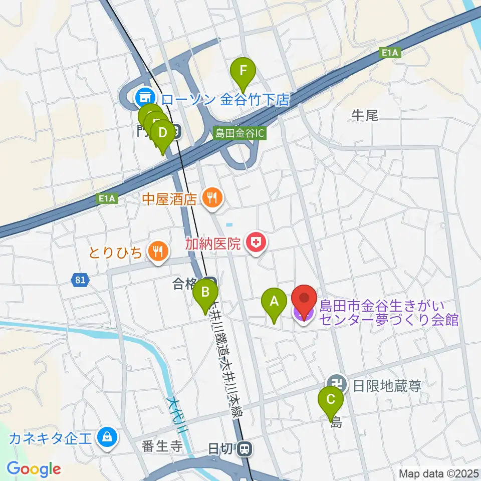 夢づくり会館周辺のカフェ一覧地図