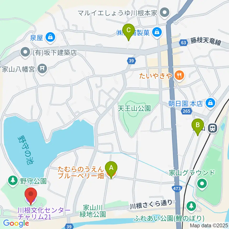 島田市川根文化センターチャリム21周辺のカフェ一覧地図