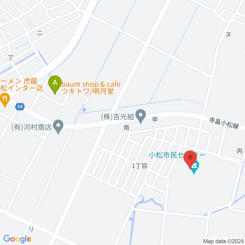 小松市民センター周辺のカフェ一覧地図