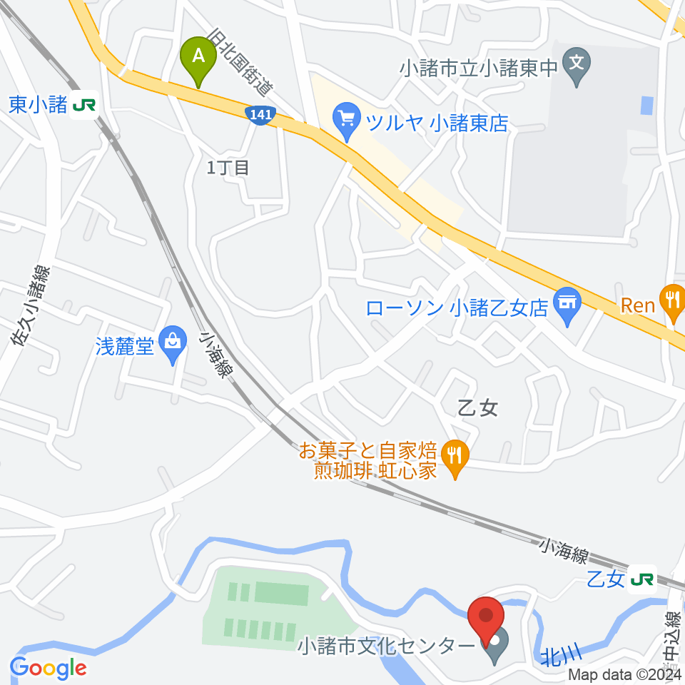 小諸市文化会館周辺のカフェ一覧地図