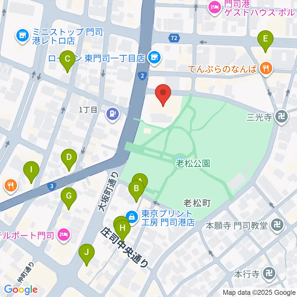 門司市民会館周辺のカフェ一覧地図