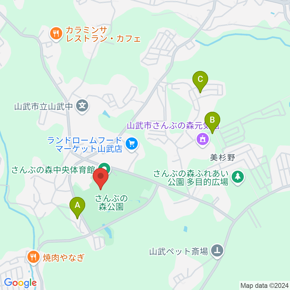 さんぶの森文化ホール周辺のカフェ一覧地図