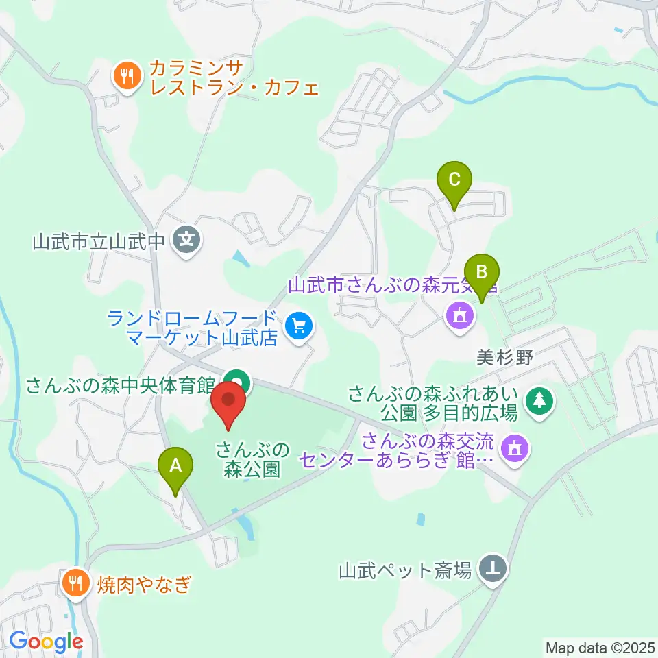 さんぶの森文化ホール周辺のカフェ一覧地図