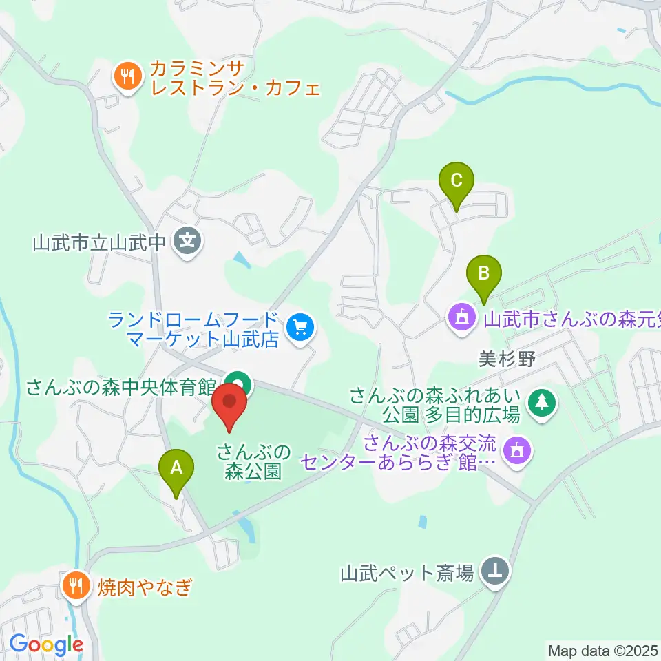 さんぶの森文化ホール周辺のカフェ一覧地図