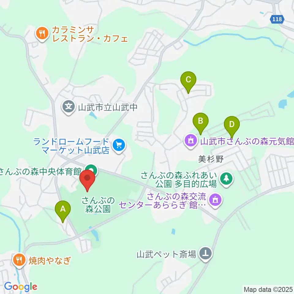 さんぶの森文化ホール周辺のカフェ一覧地図